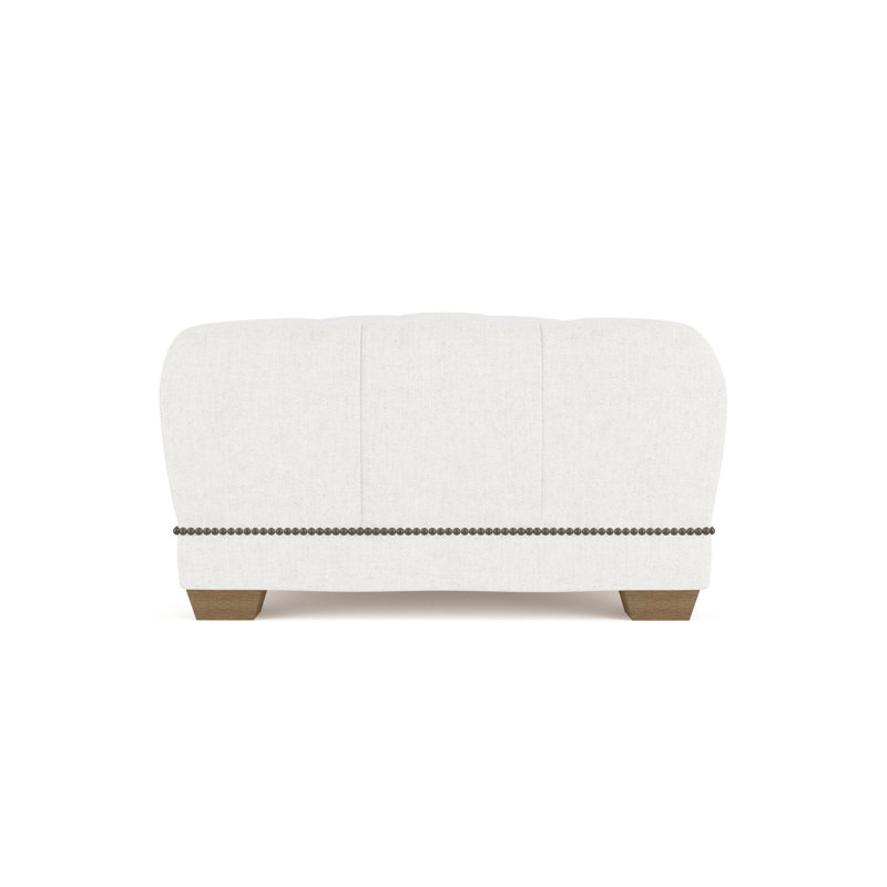 Hudson Ottoman, Plush Velvet Oyster, Weathered