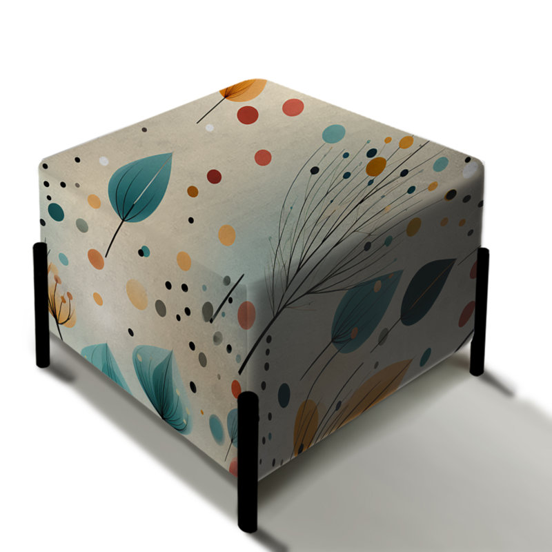 Motif de couleurs pastel - repose-pieds carré botanique