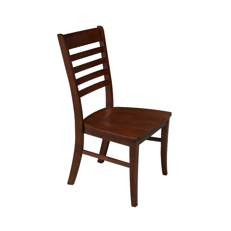 Sardinia Solid Wood Ladder Back Side Chair, Espresso