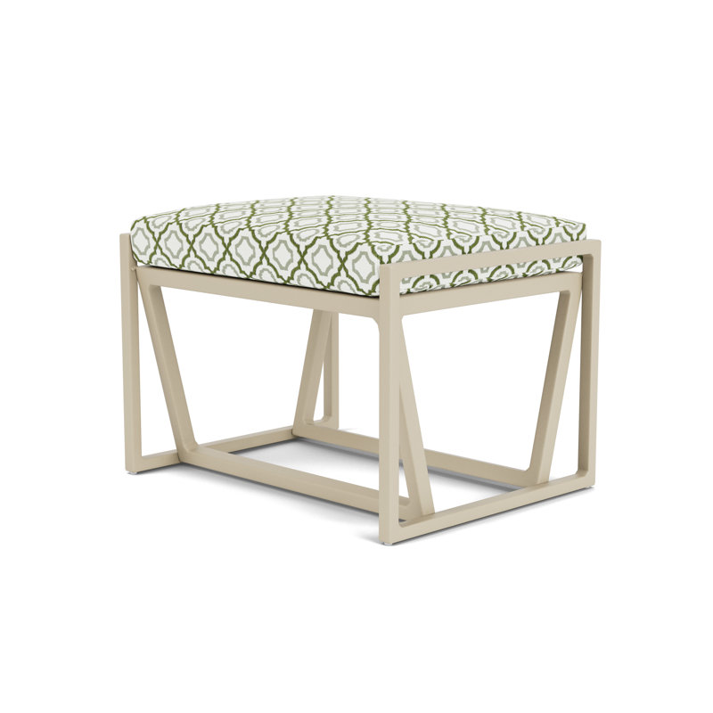 Summit Outdoor Ottoman, Linen, Savannah Green