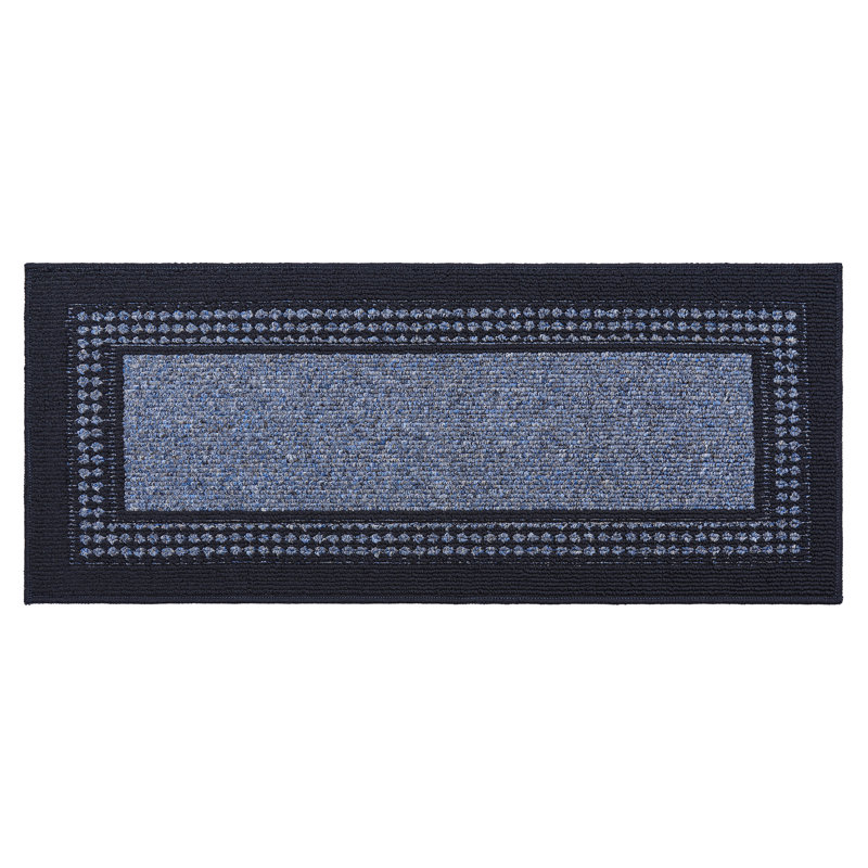 Tapis de cuisine antidérapant lavable à la machine, Bleu, Rectangle 1 pi 8 po x 3 pi 9 po