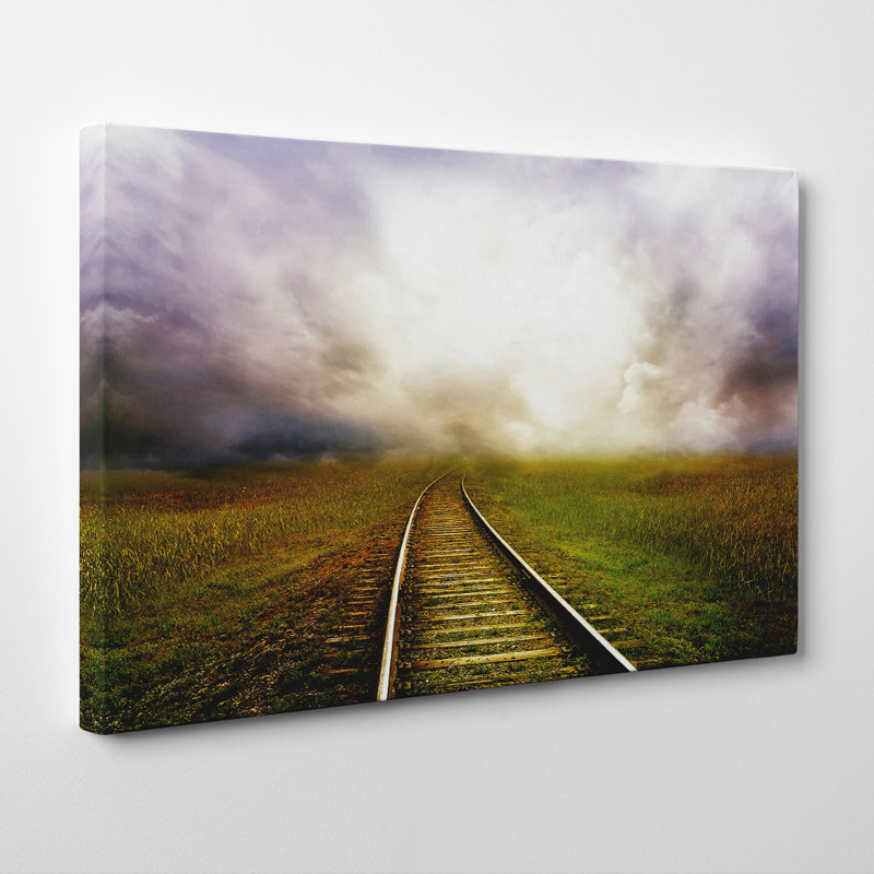 Landscape Train Track Photographic - Wrapped Canvas, 40cm H x 60cm W