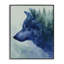 Indigo loup dans des pins brumeux, estampe numérique, design par Franklyn Gregory-130763443-130763442