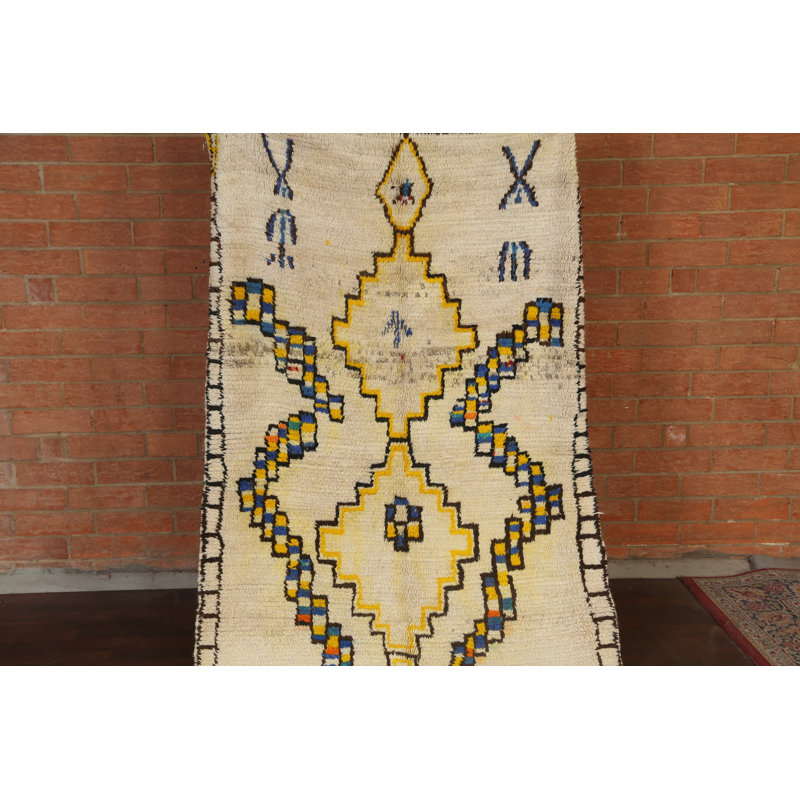 Tapis tribal marocain oriental noué à la main 4 x 8