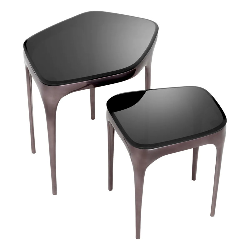 Deacon Glass Top End Table Set