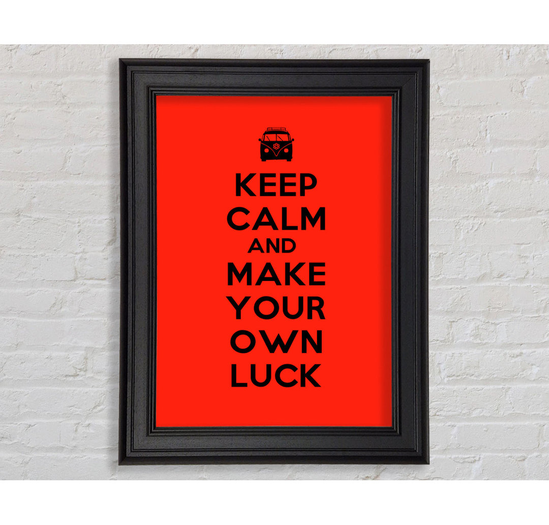 Keep Calm Luck Gerahmter Druck