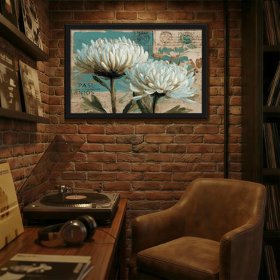 Plantes et fleurs, motif de carte postale rétro