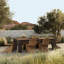 Soho Outdoor Dining Table-106"-Stained Saddle Brown