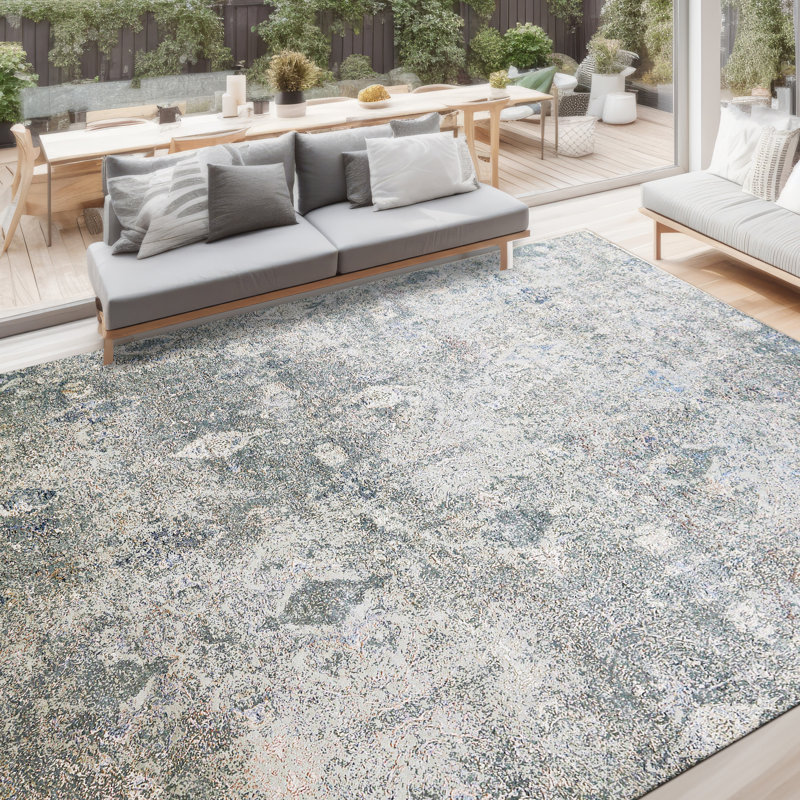 Tapis rectangulaire noué à la main, Rectangle de 5 pi x 8 pi