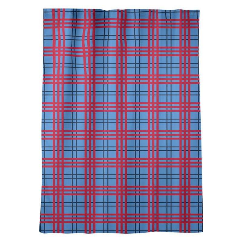 Room Darkening Curtain Single Panel, Blue/Red/Black