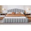 Tête de lit tapissier en velours pour lit grand lit, bleu clair