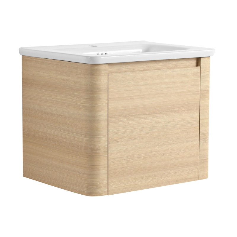 Meuble-lavabo mural avec lavabo en céramique blanche, 24"