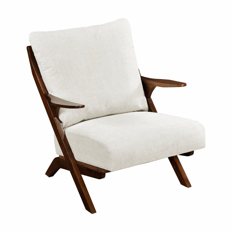 Chaise d'appoint à cadre en bois, chaise simple de salon pour la maison, Brun, Beige