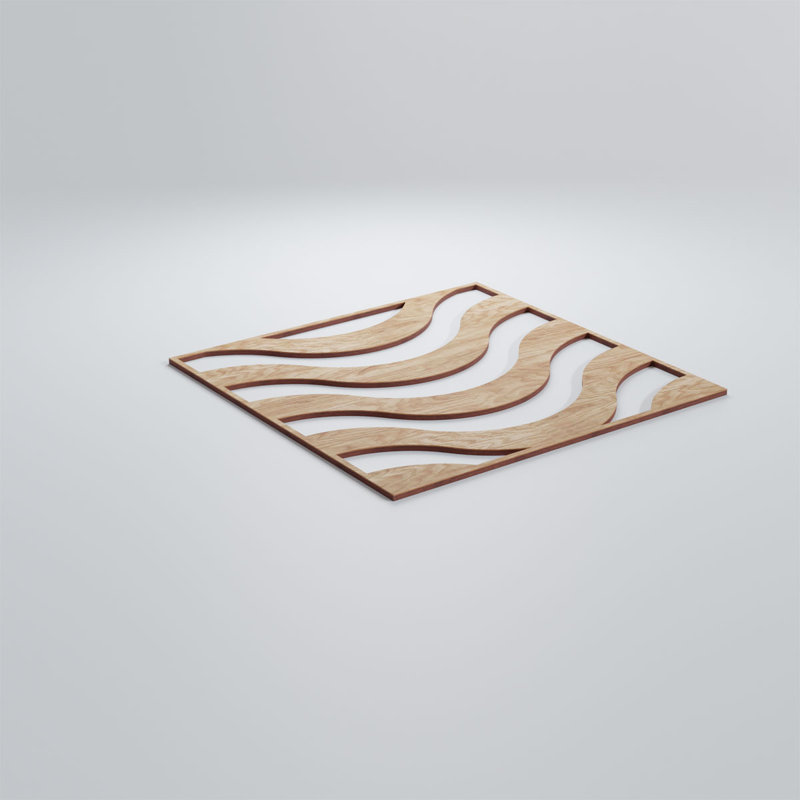 Panneaux muraux décoratifs en bois Parker, Chêne rouge, H 15,375 po x l 15,375 po x P 0,25 po