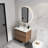 24" Modern Bathroom Sink Vanity With Ceramic Basin & 2 Silent Close Drawer Slides Cabinet Basin. Wall Mounted, Drawers Soft Close. Contemporary Appeal, Build-1483385345