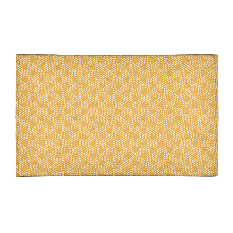 Tapis jaune/blanc zig zag, Rectangle 2 pi x 3 pi