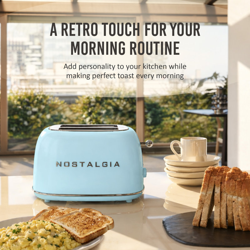 Grille-pain 2 tranches Classic Retro, turquoise, Turquoise