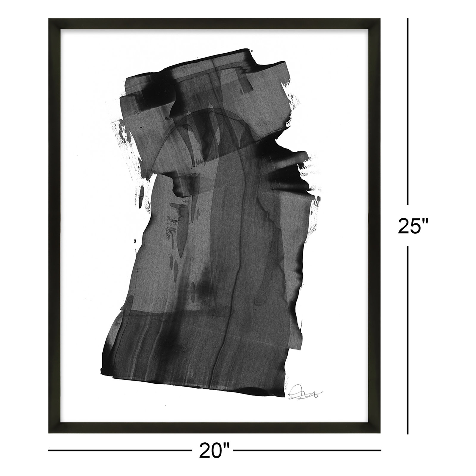 Brushstroke 6 by Jacques Pilon, Black Wood, 25" H x 20" W x 1.25" D
