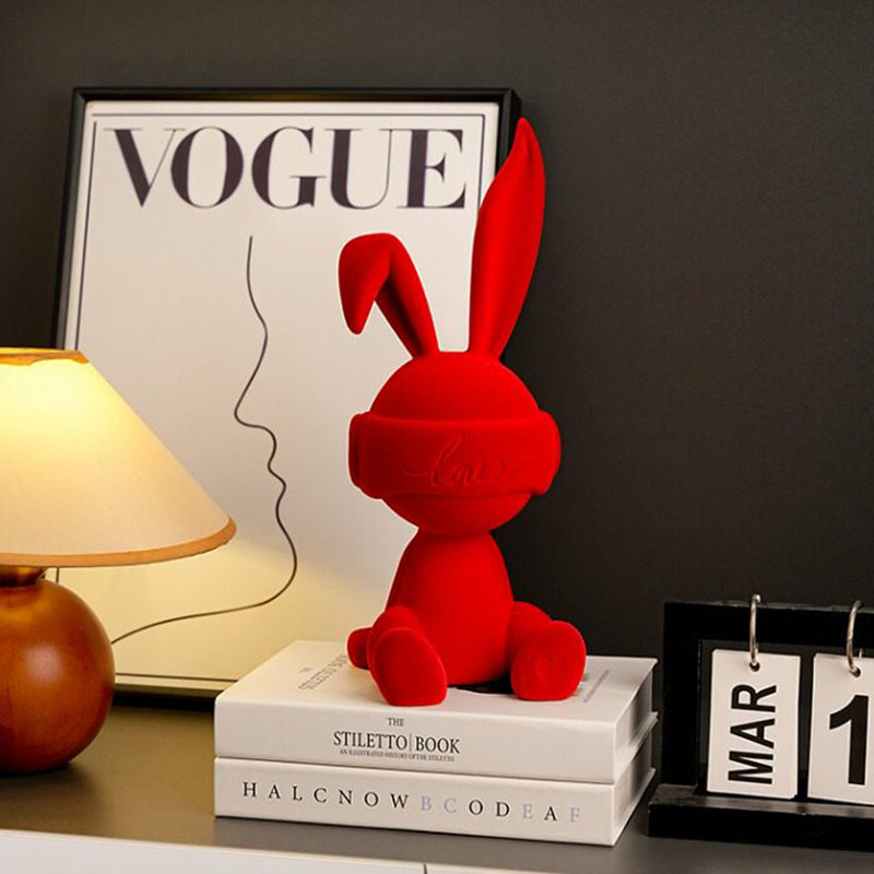 Red Rabbit Ceramic Decorative Object