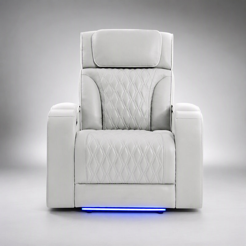 Fauteuil inclinable électrique Julian Silver avec appui-tête réglable et éclairage à DEL pour plus de confort et de commodité