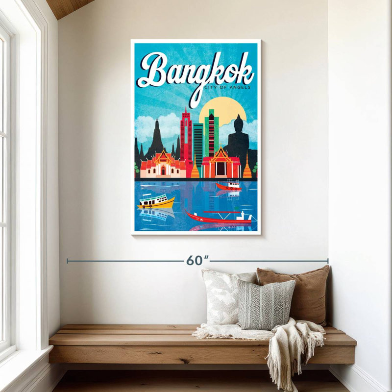 Affiche rétro de bangangourisme, H 45 po x l 30 po