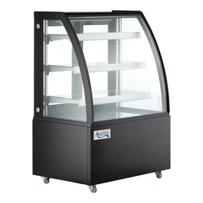 Avantco 3-Shelf Curved Glass Dry Bakery Display Case With LED Lighting