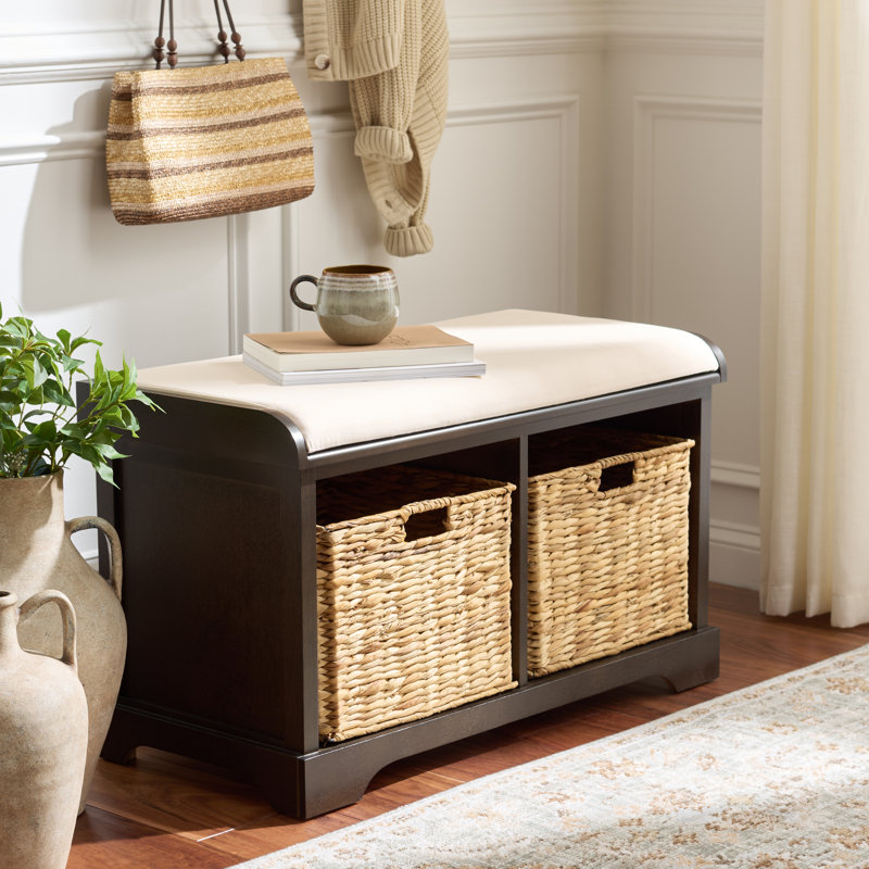 Banc de rangement rembourré Briananthony, Chocolat noir