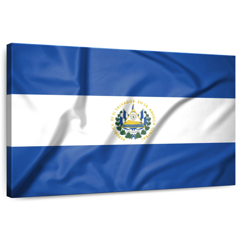 Borges El Salvador Silk Flag, 16" H x 24" W