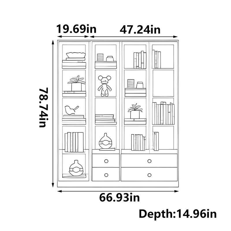 Madalene, (9 tablettes) H 78,74 po x l 66,93 po x P 14,96 po