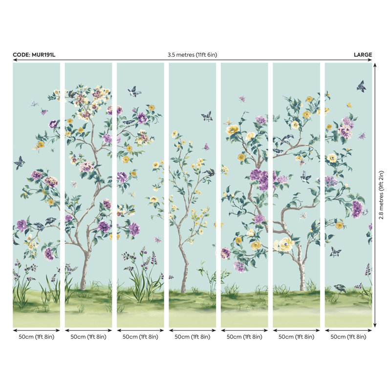 Wolfe Mural,  280cm L x 350cm W , Blue