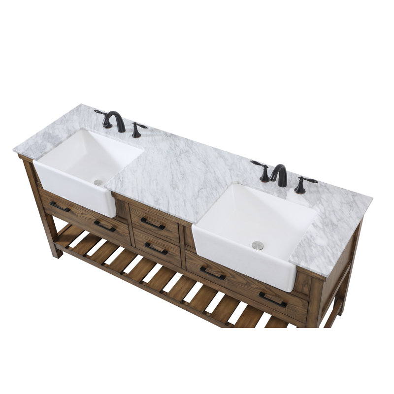 Ensemble de meuble-lavabo double 72 po Booneville, Bois flottant