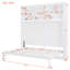 Grand lit escamotable mural avec tablettes supérieures et USB, blanc