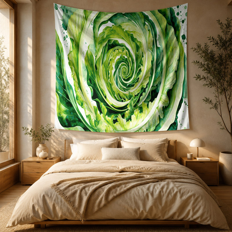 Tapisserie murale légumes endives Cichorium endivia, 51 po x 60 po