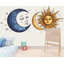 Ensemble de décalcomanie murale soleil lune, autocollant mural céleste, Boho Wall Art, décor d'astrologie, mystique soleil lune murale, décor de chambre à coucher, 180 g-1850548020