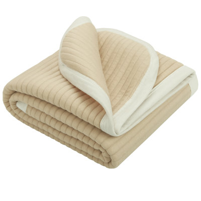 Cotton Quilted Toddler Blanket, Breathable and Warm, 30x40 Inches,Striped - NTBAY