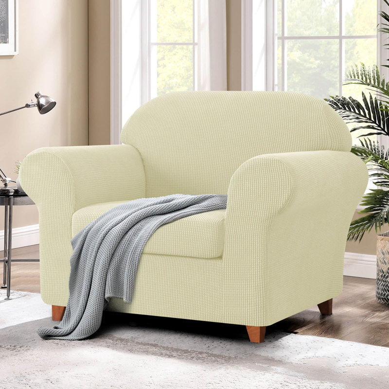  The Twillery Co. Pizarro Box Cushion Armchair Slipcover (Ivory)