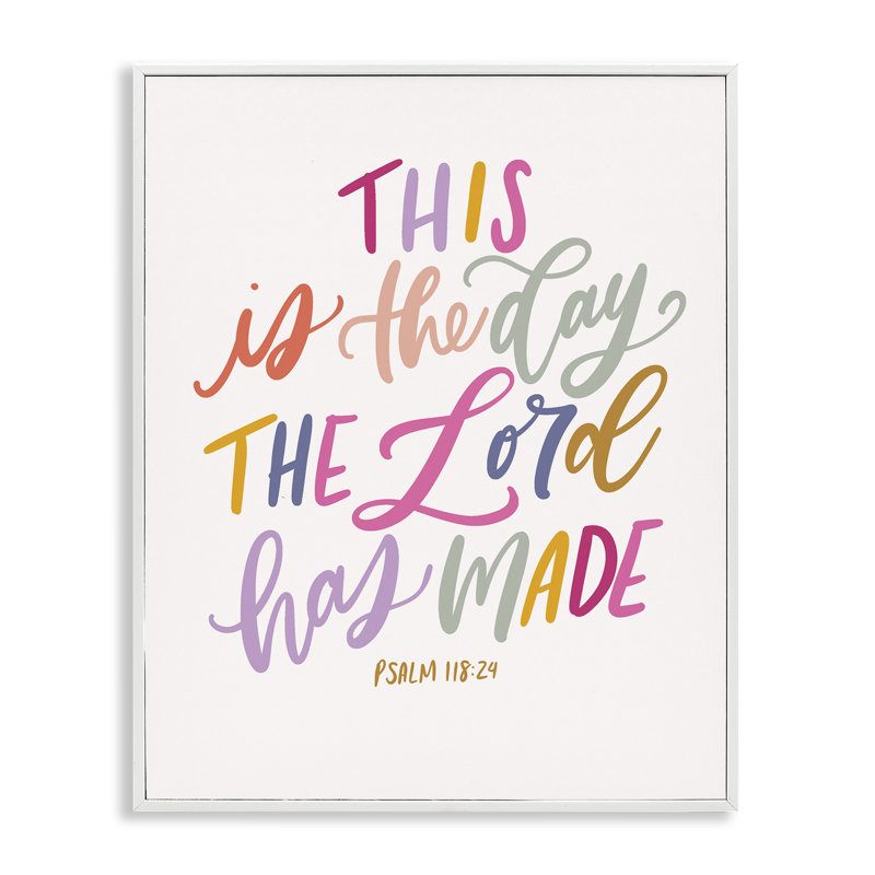 The Day The Lord Has Made, estampe numérique, design par Isabela Schielke, H 30 po x l 24 po, Blanc