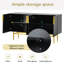 Armoire buffet en métal doré à 4 portes pour salle à manger, salon, chambre à coucher et couloir (noir)-1487470947