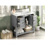 36'' Bathroom Vanity, Undermount Sink, Solid Pine Wood, 4 Drawers, Soft - Close Doors, Grey, Modern, Glossy Resin Basin, Three Hole Sink Setup, , Silent Drawer Slides, Spill Function, Large Storage