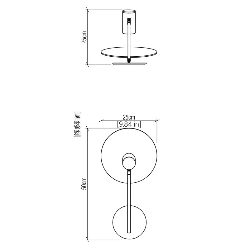 Dot Armed Sconce, Maple