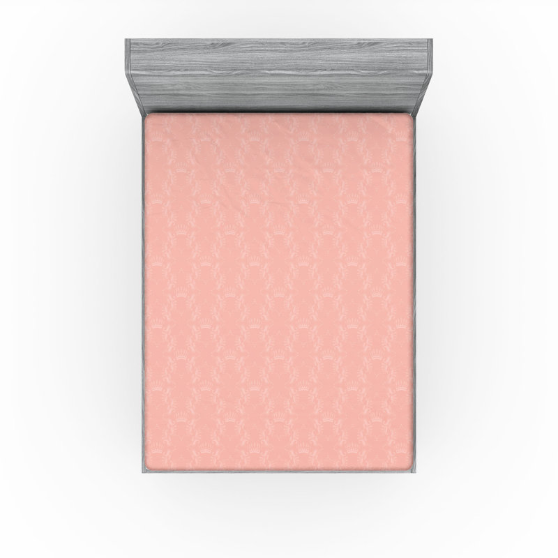 Drap-housse orange Ambesonne, Drap-housse de taille très grand, Floral corail