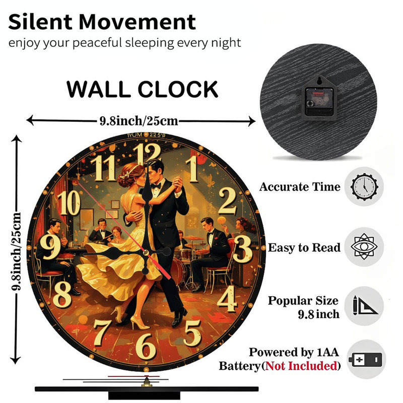 Décoration murale horloge rétro vintage