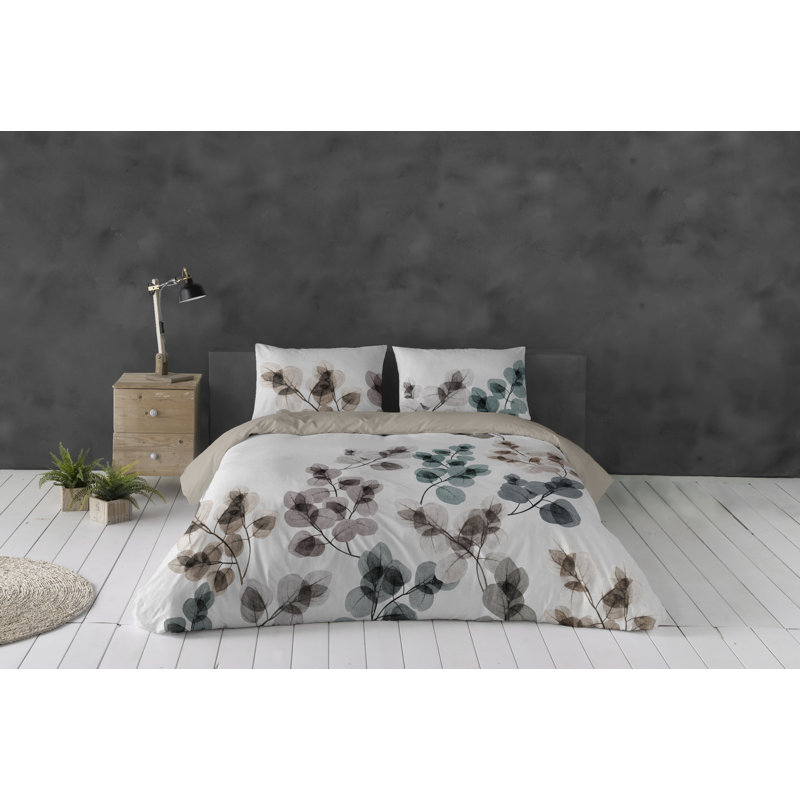 Ensemble de housse de couette en coton 3 pièces Ona King, Housse de couette très grand + 2 taies décorativ