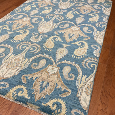Bungalow Rose Handmade Ikat Wool Rug