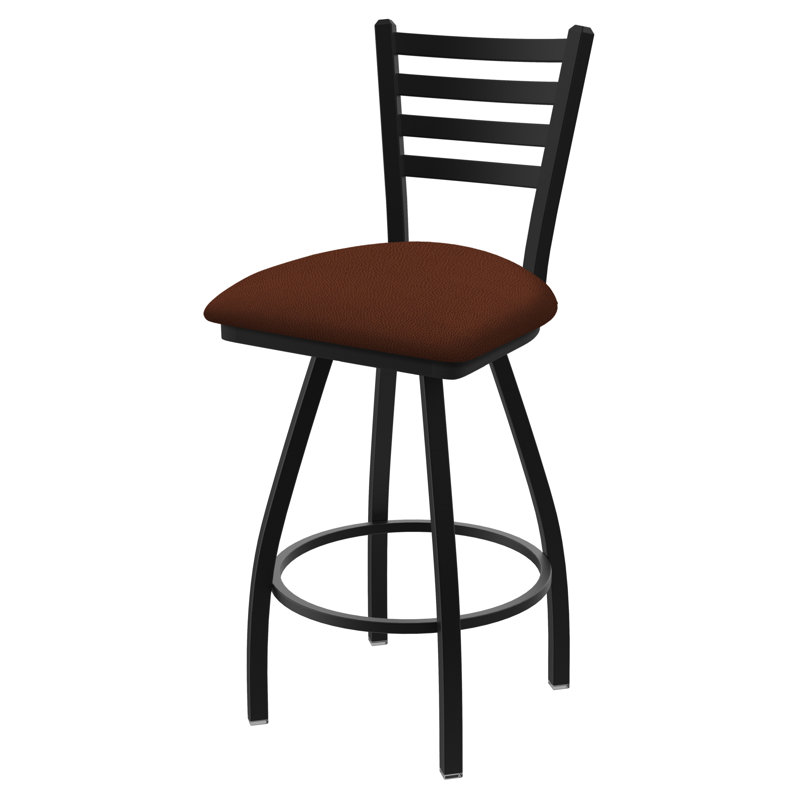 Tabouret de bar pivotant de 36" Evers, Noir froissé, Vinyle - Adobe Rein, Extra Tall (36” Seat Height)