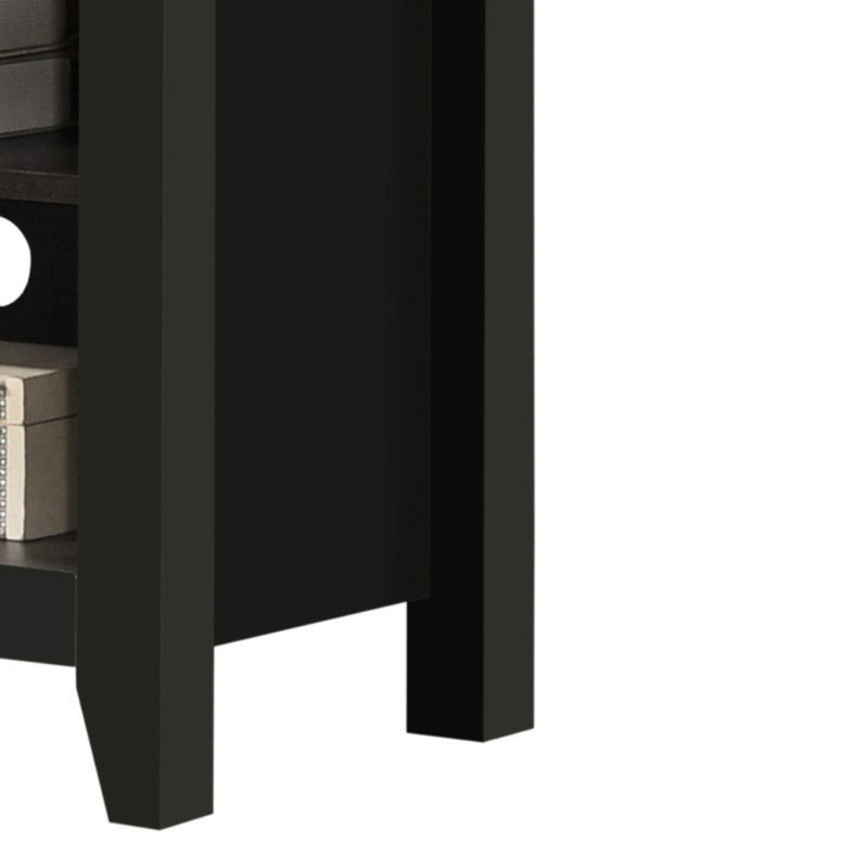 Meuble télé 70 po avec tablettes ouvertes et gestion des câbles Allen, Noir