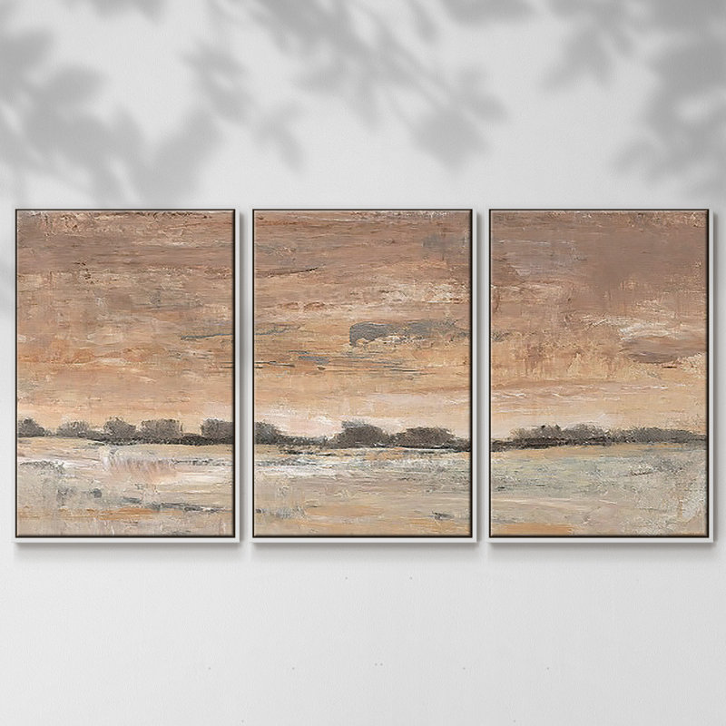 Tôt le soir, lumière I 3 pièces, H 36 po x l 75 po x P 2 po, Blanc