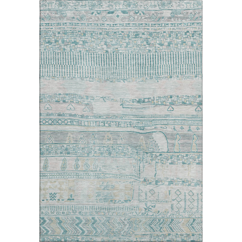 Premium Machine Washable Bitteridge AMF1835 Stripes Rug, Rectangle 10' x 14'