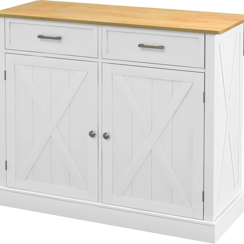 Îlot de cuisine roulant avec espace de rangement pliable - blanc, 2 tiroirs, tablettes réglables à abattant pour la préparation des repas