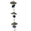 Chaîne de pluie rustique en métal, motif ours noir et parapluie, cuivre vieilli et noir, 190 cm de large